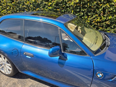 2001 BMW Z3 Coupe in Topaz Blue Metallic over E36 Sand Beige