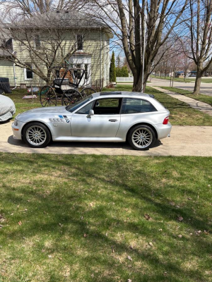 2001 BMW Z3 Coupe in Titanium Silver Metallic over Black