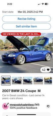 2007 BMW Z4 M Coupe in Interlagos Blue Metallic over Black Nappa