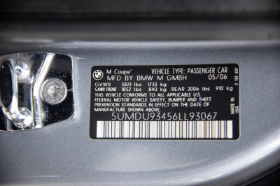 2006 BMW Z4 M Coupe in Silver Gray Metallic over Black Nappa