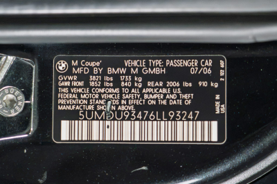 2006 BMW Z4 M Coupe in Black Sapphire Metallic over Black Extended Nappa