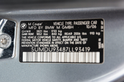 2007 BMW Z4 M Coupe in Silver Gray Metallic over Black Nappa