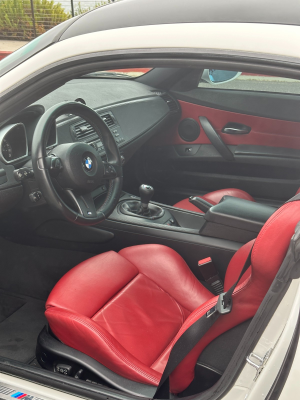 2008 BMW Z4 M Coupe in Alpine White III over Imola Red Nappa